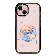 CASETiFY 아이폰 15용 임팩트 케이스 4X 군용 등급 낙하 테스트 / 2.5m8피트 보호 아트 프린트 디스코 클리어 블랙