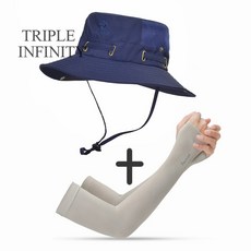 여름 버킷 모자 메쉬 통기성 야외 낚시 등산 하이킹 태양 접이식 조절 파나마 남자 밥, Hat And Sleeves G, 1개