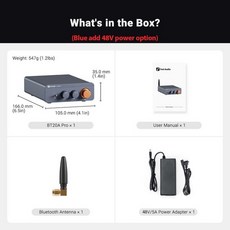 포시 오디오 블루투스 사운드 파워 앰프 BT20A 프로 TPA3255 300W x2 하이파이 스테레오 클래스 D 앰프 베이스 트레블 홈 시어터용, 없음, 2) blue add 48V power