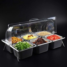 업소용 반찬통 바트 대용량 스텐 밧드 식당 뷔페 용기, 1개, 2cm 단일 그리드 강판