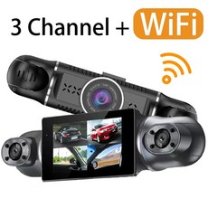 차량용 블랙박스 DVR 4CH 4x1080P 24H 주차 비디오 야간 와이파이 GPS 카메라 루프 녹화, 3.Black - 아무도 - dvr4ch