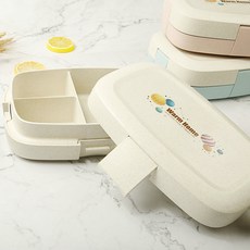밀 점심 상자 다기능 분층 사각형 도시락 상자 밀짚 플라스틱 도시락 벨트 자물쇠 단추 누출 방지 배식기, 스퀘어 기본 퍼플, 1개