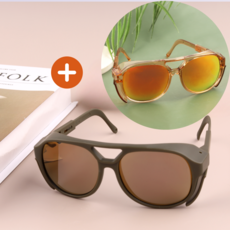 [1+1] 화장지킴이 자국안나는 여성용 선글라스, 코코아+오렌지