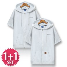 블루포스 바럿티 반팔 후드집업 1+1 세트 [2장 묶음] 오버핏 반팔티 [국내생산]