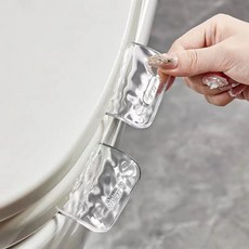 심플변기 손잡이 변기커버 변기뚜껑손잡이 위생손잡이 변기위생 2세트 슬림소녀, 투명색+투명색
