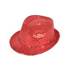 AK TRADING CO. Fashionable 유니섹스 Sequined 페도라 모자 - 레드 AK TRAD