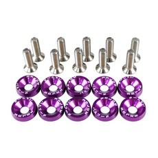 자동차 개조 와셔 알루미늄 번호판 볼트 내구성 육각 플레이트 패, 1.Purple, 1개