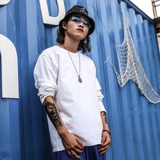두꺼운 흰티 남자 긴팔 리얼 긴팔티 티셔츠 남성