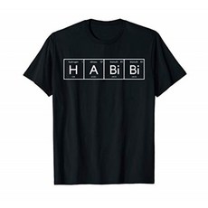 Habibi 재미 있은 아랍어 레바논 단어 주기율표 티셔츠, 단일옵션