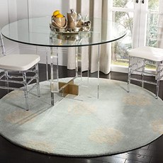 Soho Collection SOH724A 수제 터키석과 노란색 프리미엄 울 둥근 영역 양탄자 (8 직경) (8 in Diameter Turquoise／Yellow), 본상품