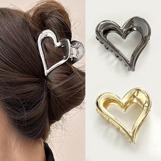 젤루나(3P) 메탈 하트 미니 헤어 머리 집게핀 H-101