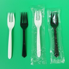 포크 (500개) 16cm / 일회용 플라스틱 벌크 개별 낱개 포장 배달 캠핑 테이크아웃 용기 백색 블랙 샐러드 디저트, 백색(500개)(벌크포장), 500개