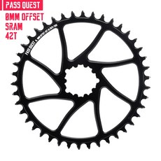 SRAM Gx xx1 Eagle GXP PASS QUEST 크랭크 셋 원형 MTB 좁은 와이드 체인 링 28T 30T 32T 34T 36T 38T 용 원형 타원형 0mm 오, 12 Black Round-42T