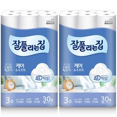 잘풀리는집 케어앤소프트 3겹 롤화장지 27m 2팩 30롤