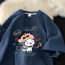 짱구는 못말려 루즈핏 빅사이즈 반팔 티셔츠라운드넥 반팔