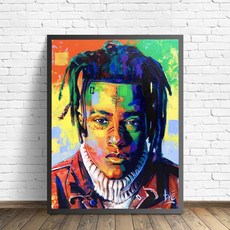 다이아몬드 자수 XXXtentacion 크로스 스티치 페인팅 추상 스타 홈 장식 힙합 팝 랩퍼 전체 라운드 드릴 그림 벽 예술|다이아몬드 페인팅 십자수|, 단일, 1개, Diamond PQ644-02