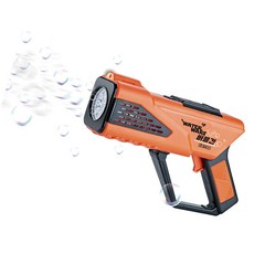 LED Light 워터워즈 자동 버블건 불빛 반짝 라이트 풍성한 비눗방울 비누방울, 오렌지, 1개