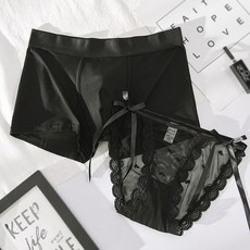 라오농 커플 팬티 섹시 레이스 여름 순면 로쿨 커플 세트 퓨어 컬러+d2509LL 커플 실크 팬티