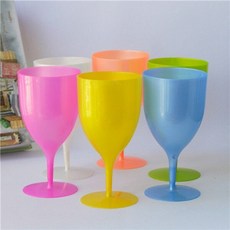 색상 무 패턴 플라스틱 유리 샴페인 유리 파티 피크닉 350ML 다목적 와인 글라스 잔, 6 개, 301-400ml