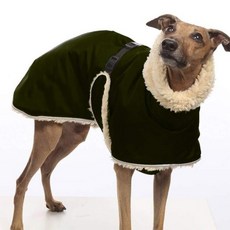 이탈리안그레이하운드옷 휘펫 양털 안감 개 자켓 겨울 따뜻한 방수 두꺼운 - 검은색, XL