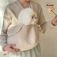 Owalch 강아지 고양이 워머 이동가방 강아지 겨울 앞가방 애견 포대기 베이직슬링백, PINK
