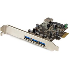 StarTech.com 4 포트 PCI Express USB 3.0 카드 Windows 8 및 7에서 외장 3개 내장 네이티브 OS 지원 1개 표준 로우 프로파일PEXUSB3S