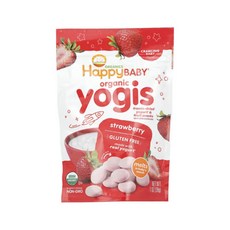 Happy Family Organics 해피 패밀리 오가닉 요기스 동결 건조 요거트 & 딸기, 요거트 딸기 맛, 1개