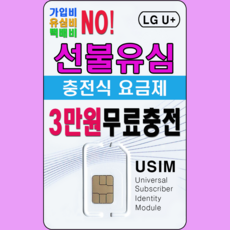 선불폰대장 LGU+ 선불유심 3만원 무료충전 유심개통, 1개, 선불 LTE 절약