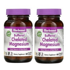 Bluebonnet Nutrition 블루보넷 버퍼드 킬레이트 마그네슘 60정 2병 묶음, 2개