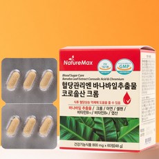 혈당관리엔 바나바잎 추출물 코로솔산 크롬, 1개, 60정