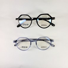 뿔테안경테 다각형 안경 블랙/그레이투명 DOROCY 25005 49