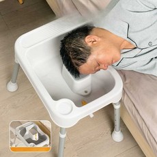 환자머리감기 환자목욕 통 머리 요양원 침상 세면대, 1개, 2. 옐로우(샴푸컵+브러쉬+배수관)