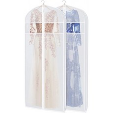 영국직배송 KEEGH 화이트 72인치 웨딩볼 가운 드레스 커버 라지 가운 의류 수납 보호 가방 더스트 방진 2pcs, 단일옵션