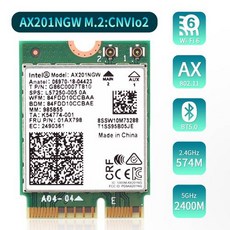2.4 Gbps 듀얼 밴드 무선 어댑터 인텔 AX201 AX201NGW NGFF 키 E M.2 802.11, 상세내용참조