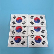 와펜하우스 태극기 프리미엄 자수 열접착 와펜 패치_6개입, 6개