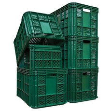 세화파렛텍 플라스틱박스 과일박스 과일상자 운반상자 이사박스, 녹색, 6개