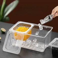 반찬통 식재료 밧드 식당 보관통 투명 단무지 셀프바 업소용, 1개