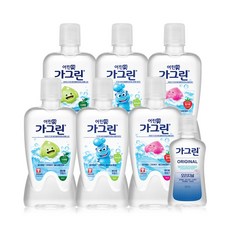 가그린 어린이용 혼합 380ml 6개 + 오리지널 100ml 구강청결제, 1세트, 2.38L