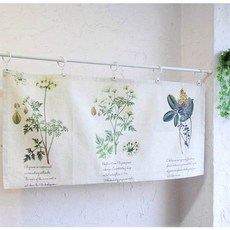 린넨가리개 허브패턴 미니바란스커튼 주방 가리개