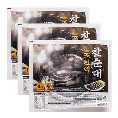 순대 맛집 포천댁 찰순대1kg 3팩 가성비 분식 떡볶이 튀김 아바이 가정용 아이 간식 야식 순대볶음 백순대 업소용 쫄깃쫄깃, 1kg