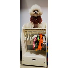 강아지 옷장 고양이 선반 애견 옷 행거 정리함 수납 가구 원목 옷걸이 장 반려동물, 홑겹에 진주 8개, 1개