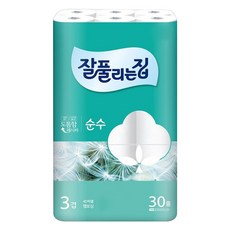 잘풀리는집 순수 3겹 28m 30롤 화장지, 30개