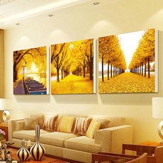 Qita 3개 1SET 황금가로수길 보석십자수 비즈공예 270x90CM, 전체 270x90CM 단품 90x90CM