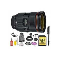 Canon EF 2470mm f28L II USM Lens 1056B002 with Advanced Accessory Kit Includes 70 Inch Monopod 32GB, One Size, One Color