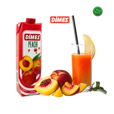 DIMES Peach Juice Nectar Turkiye Halal 디메스 터키산 복숭아 주스 할랄 과일 음료, 8개, 1L
