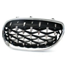 프론트 키드니 그릴 크롬 다이아몬드 스타일 BMW 5 시리즈 E60 E61 520I 535I 2004-2009, 한개옵션1, 1개