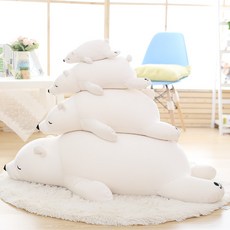 북극곰 대형 쿠션 모찌 봉제인형 곰인형 바디필로우, 화이트, 110cm