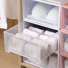 투명 속옷 서랍장 양말보관함 이동식 플라스틱 반투명 칸막이 수납장, 화이트_10칸, 1개
