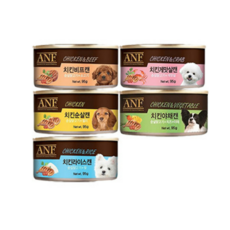 에이엔에프 강아지 간식캔, 12개, 95g, 치킨 + 게맛살 혼합맛