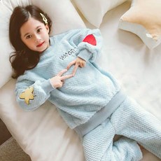 캐보트 아동용 극세사 별 하트 잠옷 세트